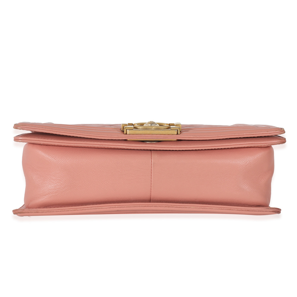 Pink Quilted Caviar Old Medium Boy Bag - Picture 6 of 7